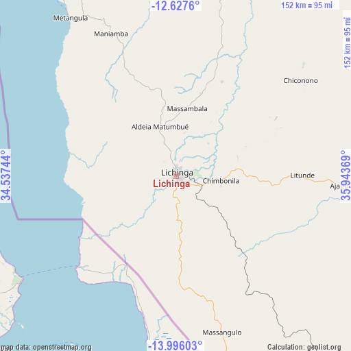 Lichinga on map