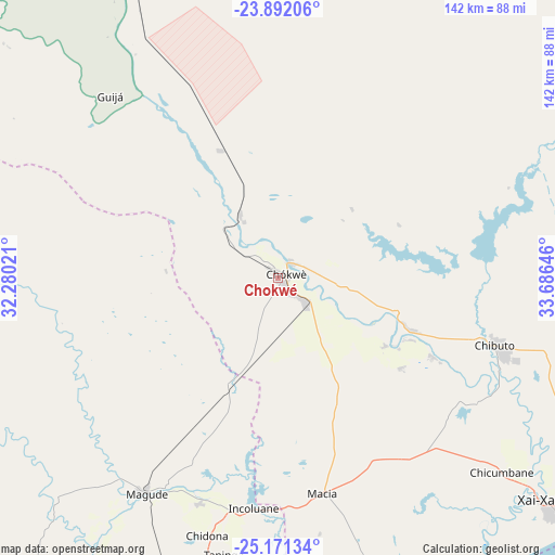 Chokwé on map