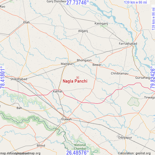 Nagla Panchi on map