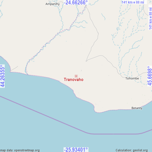 Tranovaho on map