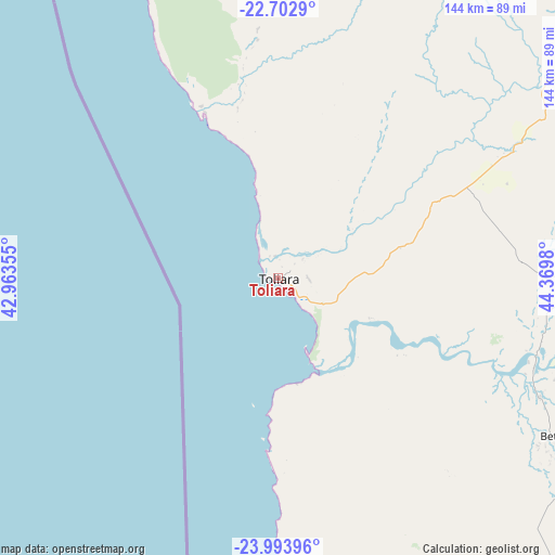 Toliara on map