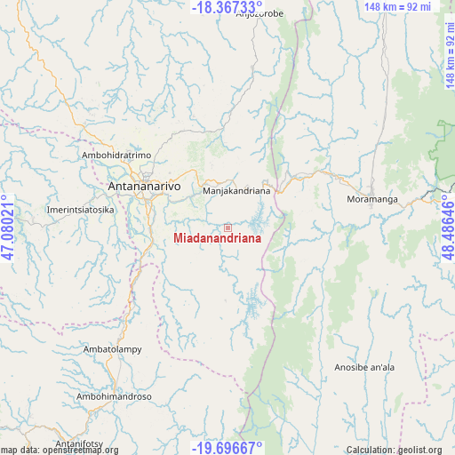 Miadanandriana on map