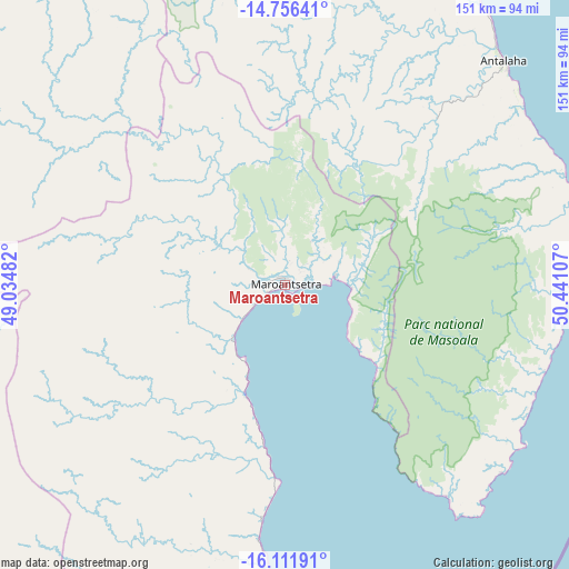 Maroantsetra on map
