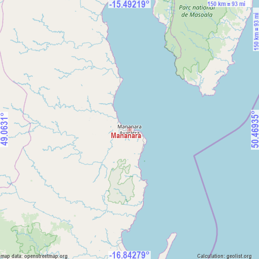 Mananara on map