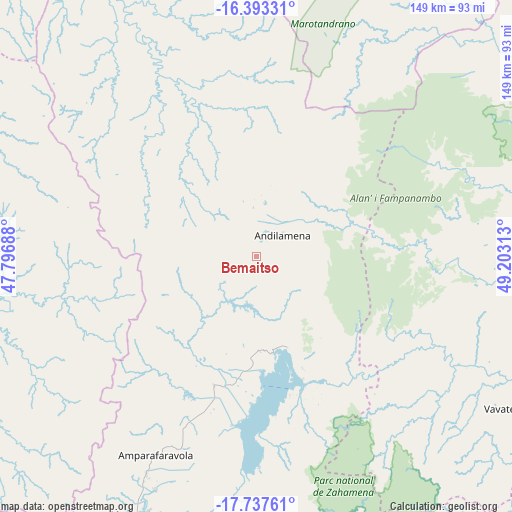 Bemaitso on map
