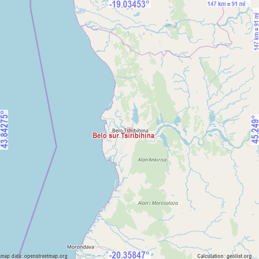 Belo sur Tsiribihina on map