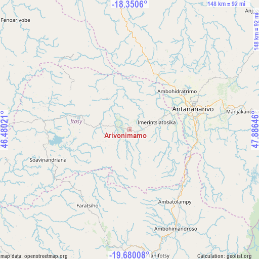 Arivonimamo on map