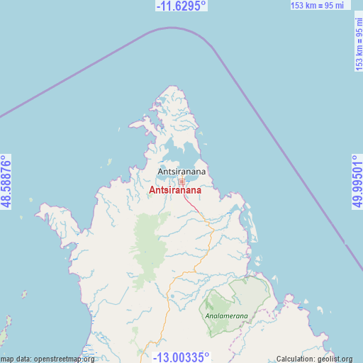 Antsiranana on map