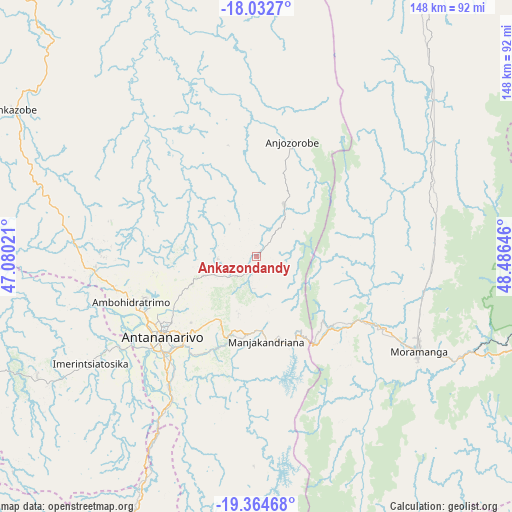 Ankazondandy on map