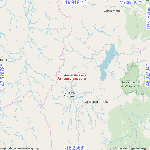 Amparafaravola on map