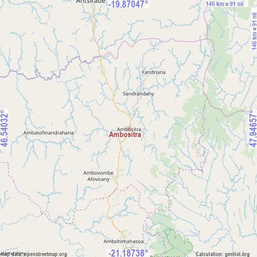 Ambositra on map