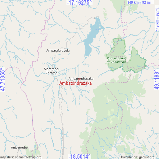 Ambatondrazaka on map