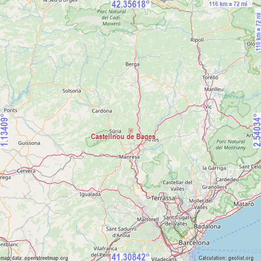 Castellnou de Bages on map
