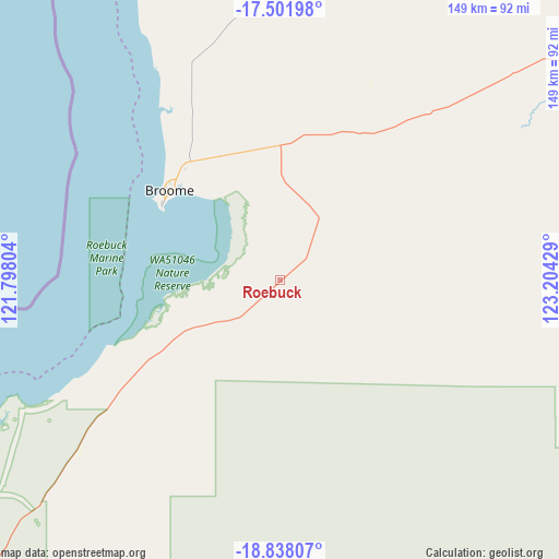 Roebuck on map