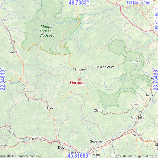 Dăroaia on map