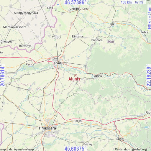 Aluniș on map