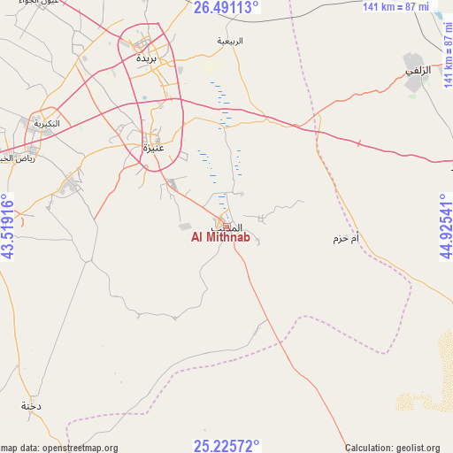 Al Mithnab on map