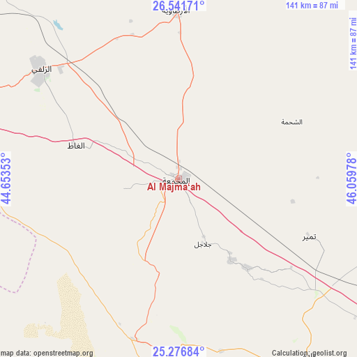 Al Majma‘ah on map