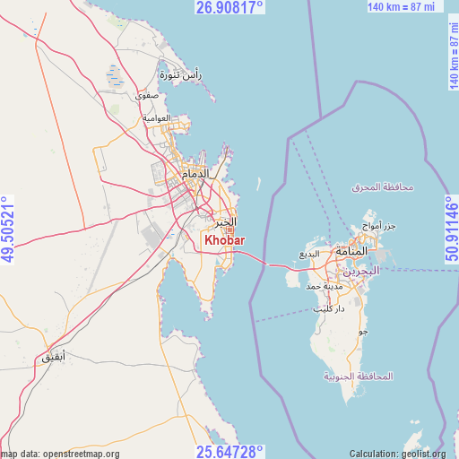 Khobar on map