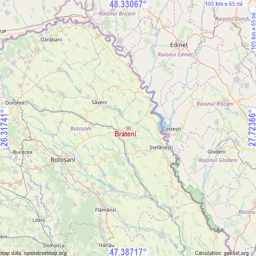 Brăteni on map