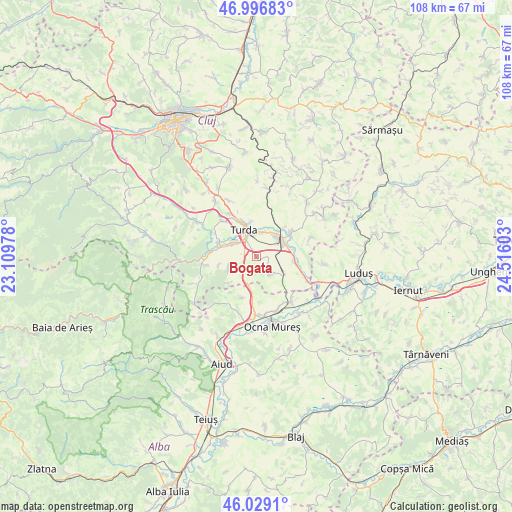 Bogata on map