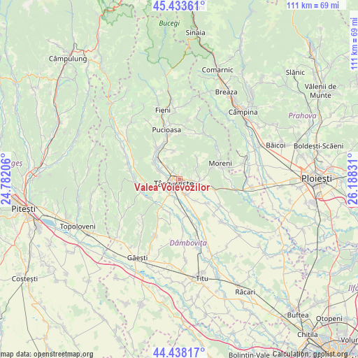 Valea Voievozilor on map