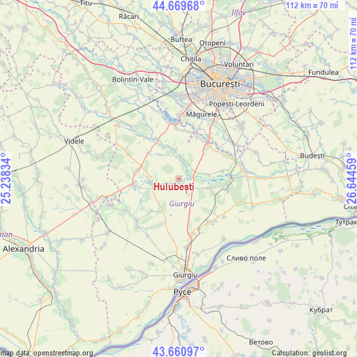 Hulubești on map