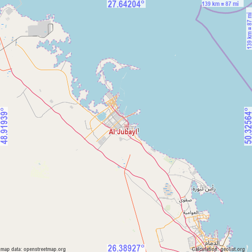 Al Jubayl on map