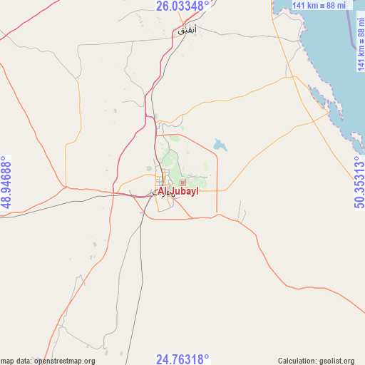 Al Jubayl on map
