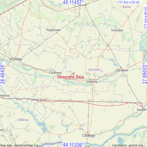 Gheorghe Doja on map