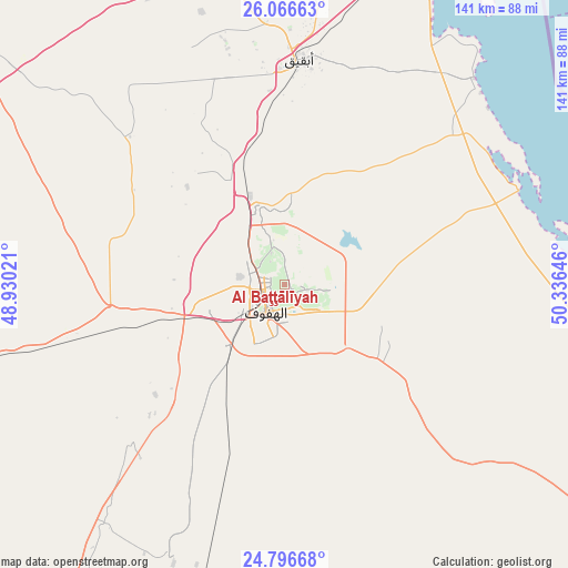 Al Baţţālīyah on map