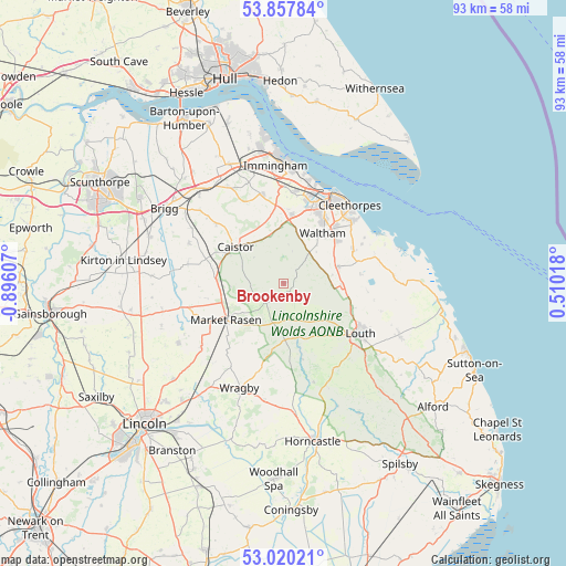 Brookenby on map