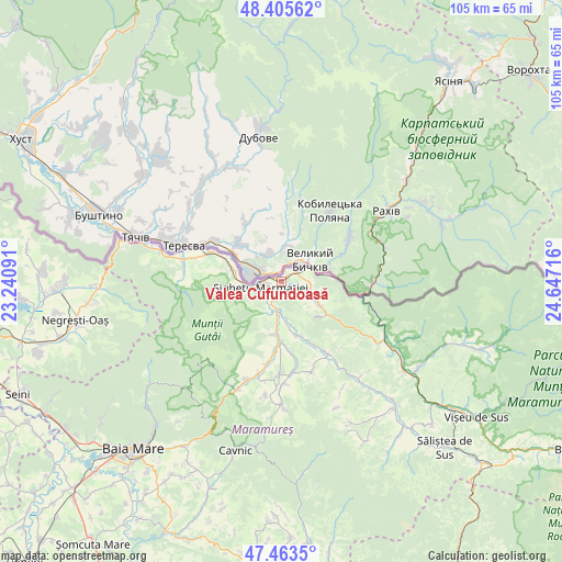 Valea Cufundoasă on map