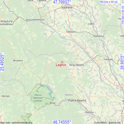 Leghin on map