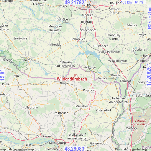 Wildendürnbach on map