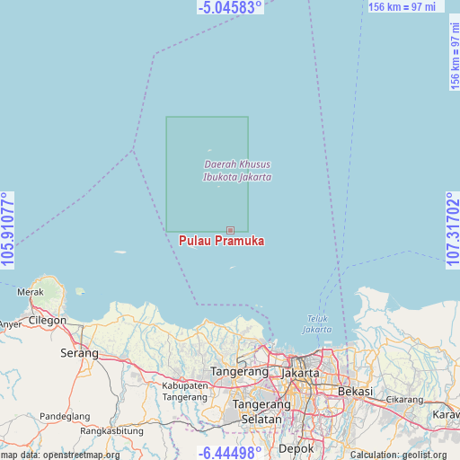 Pulau Pramuka on map