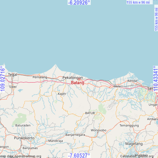 Batang on map