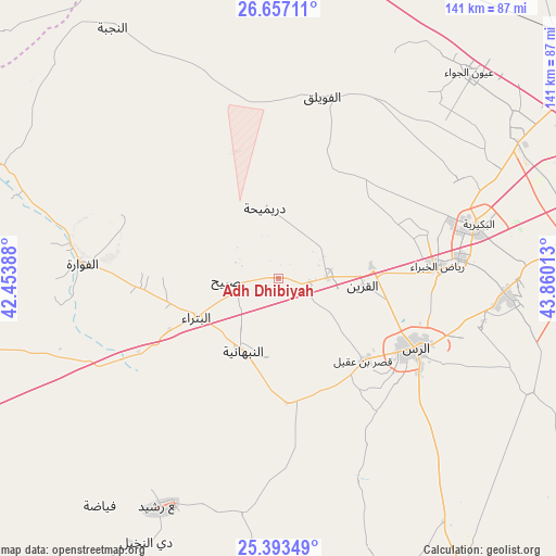 Adh Dhibiyah on map