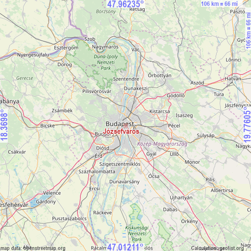 Józsefváros on map