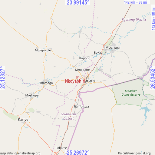 Nkoyaphiri on map