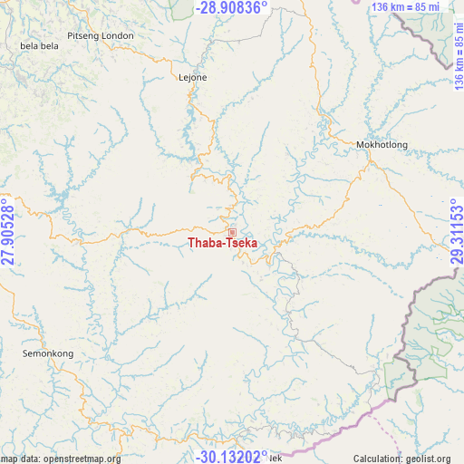 Thaba-Tseka on map