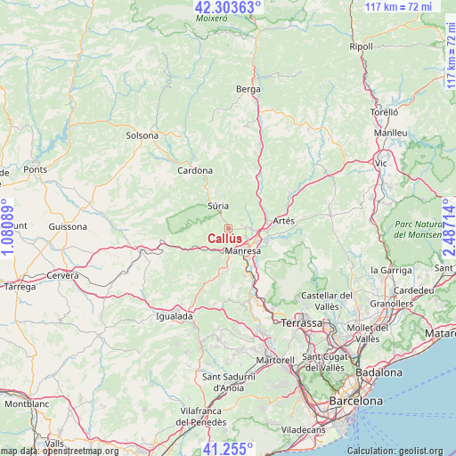 Callús on map