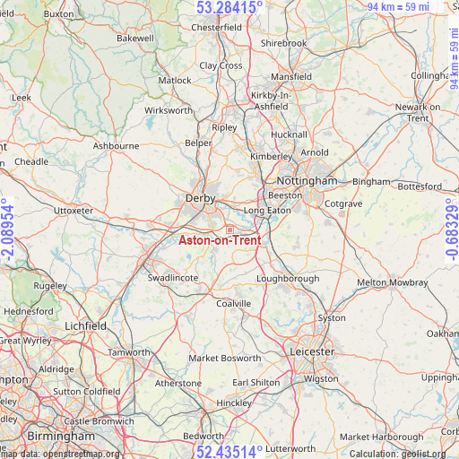 Aston-on-Trent on map