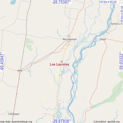 Los Laureles on map