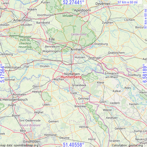 Hunnerberg on map