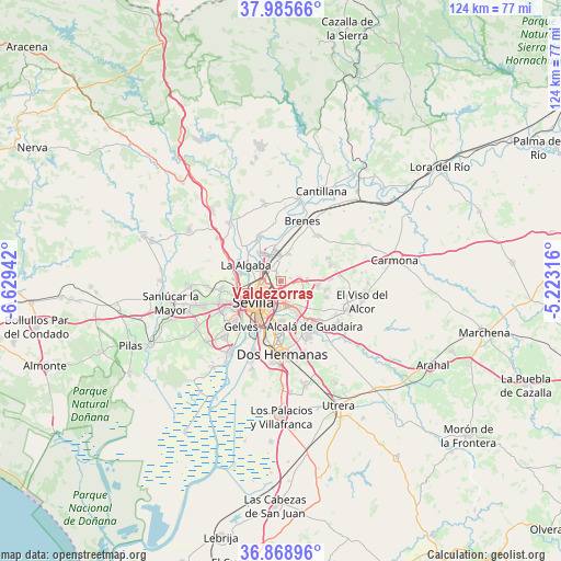 Valdezorras on map