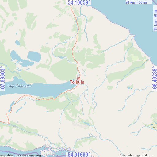 Tolhuin on map