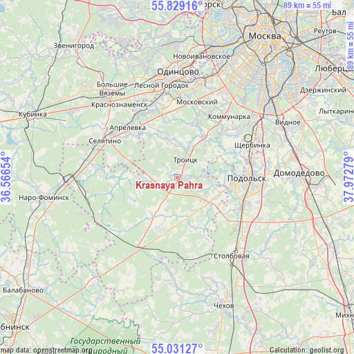 Krasnaya Pahra on map