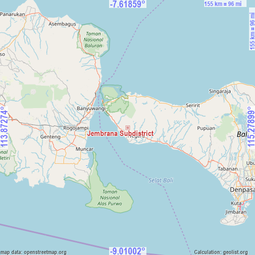 Jembrana Subdistrict on map