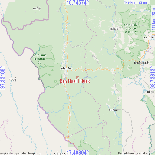 Ban Huai I Huak on map